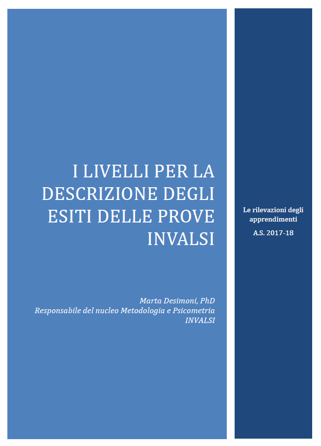 Copertina di I livelli per la descrizione degli esiti delle prove INVALSI