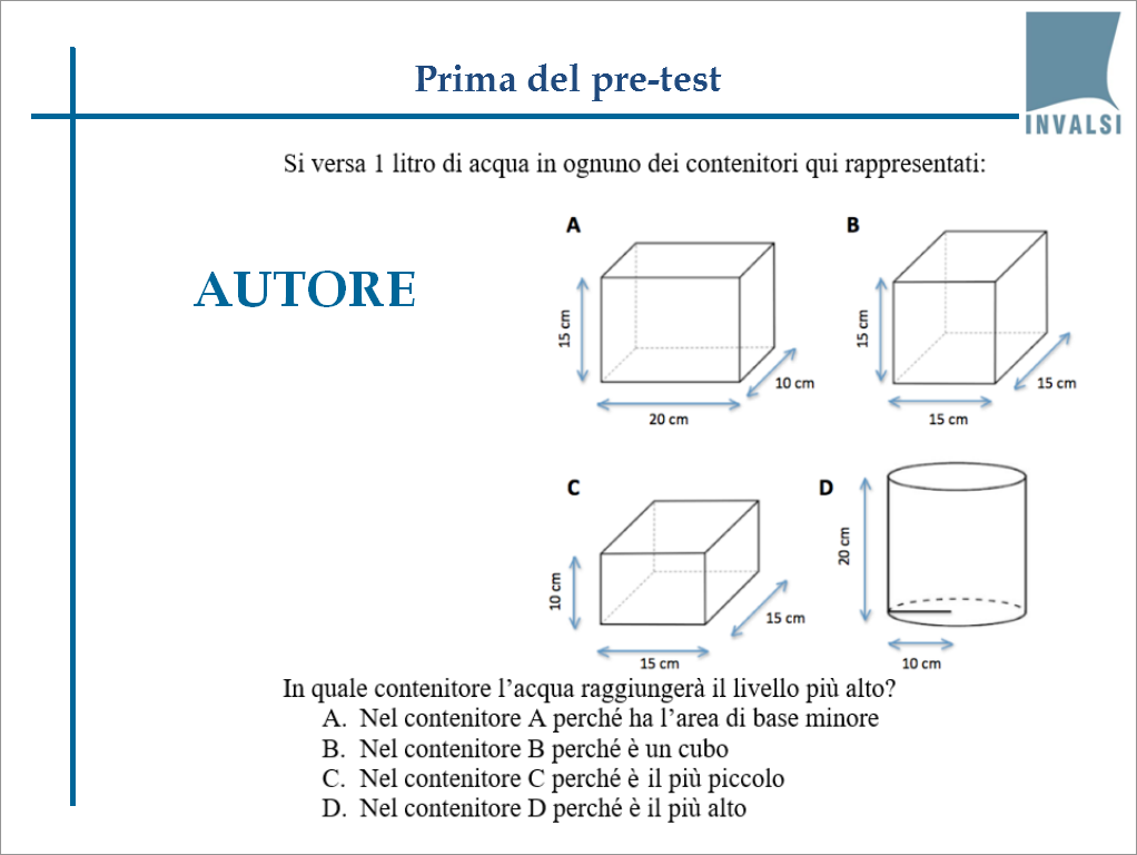 Prima del pre-test – Domanda proposta da un autore