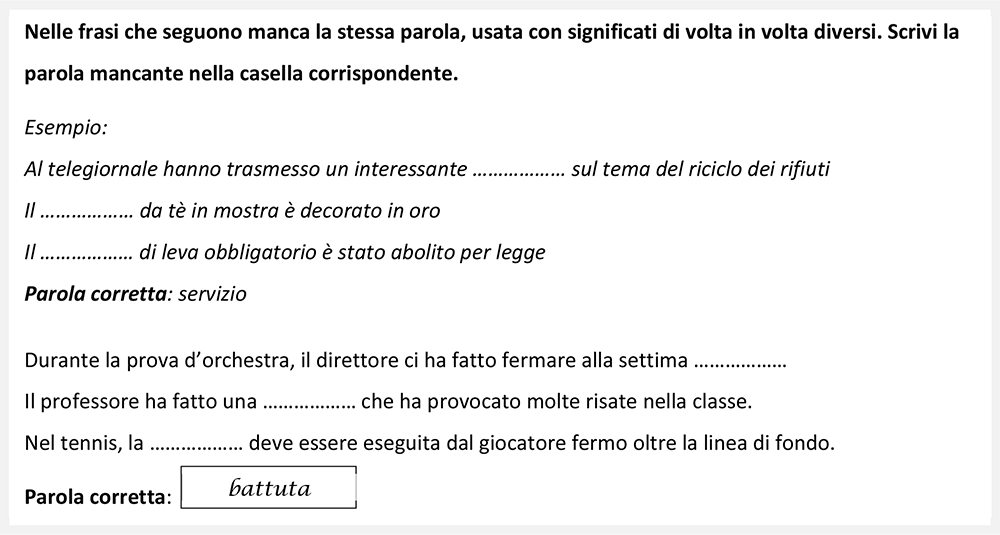 Esempio di domanda