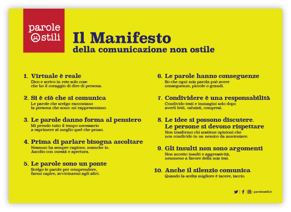 Parole O_stili: le regole della comunicazione non ostile